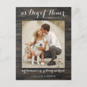 Rustieke foto Hond van Eer Huwelijksvoltrekking Tr Aankondigingskaart (Voorkant)