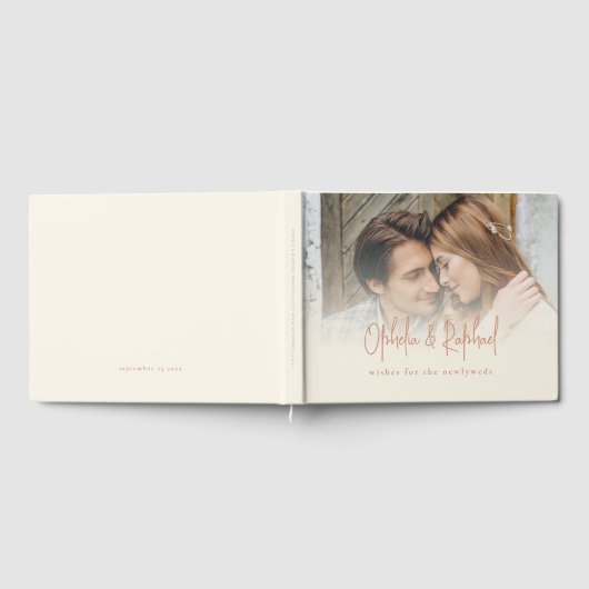 Rustieke foto overlay Script Cream Gastenboek (Volledig)