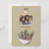 Rustieke Foto Pine Branches Flat Bedankt Card (Voorkant)