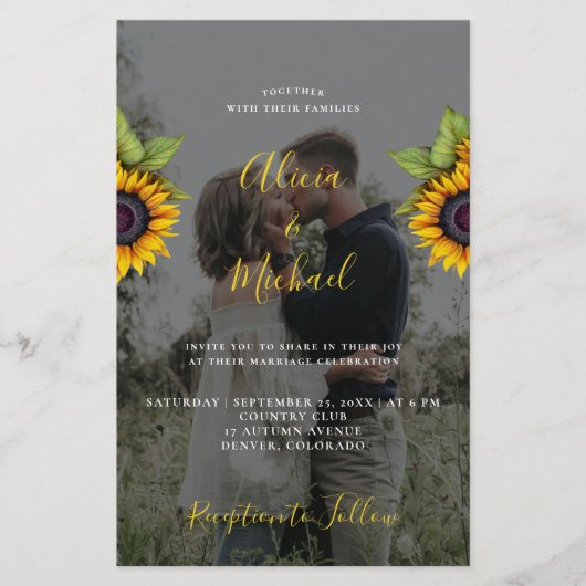 Rustieke foto QR RSVP budget bruiloft uitnodiging (Voorkant)