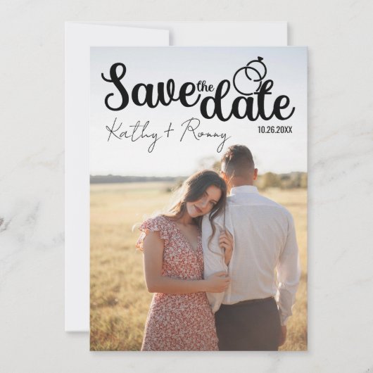 Rustieke foto - Romantische stijl Save The Date (Voorkant)