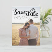 Rustieke foto - Romantische stijl Save The Date (Staand voorkant)
