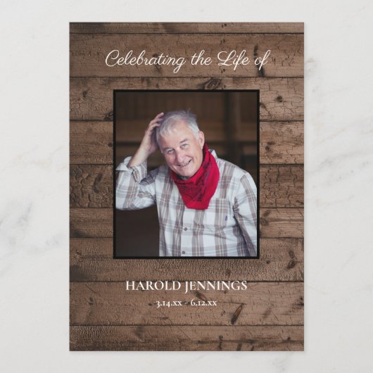 Rustieke foto viering van het leven Orde van Servi Programma (Voorkant)