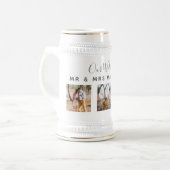 Rustieke Fotocollage Monogram NIEUWGETROUWDE HUWEL Bierpul (Voorkant links)