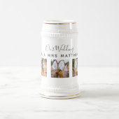 Rustieke Fotocollage Monogram NIEUWGETROUWDE HUWEL Bierpul (Center)