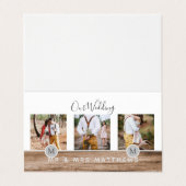 Rustieke Fotocollage Monogram NIEUWGETROUWDE HUWEL Visitekaartjes (Buitenkant ongevouwen)