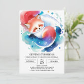 Rustieke Fox Kids Verjaardag Fiesta Kaart (Staand voorkant)