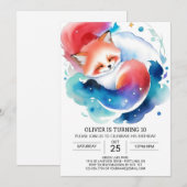 Rustieke Fox Kids Verjaardag Fiesta Kaart (Voorkant / Achterkant)