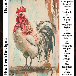 Rustieke Franse boerderij haan DB6L decoupage Tissuepapier