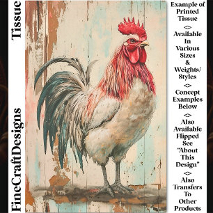 Rustieke Franse Boerderij Haan DB6R Decoupage Tissuepapier