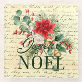 rustieke franse joyeux noel glazen onderzetter (Voorkant)