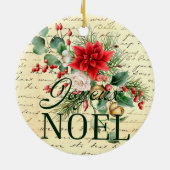  rustieke franse joyeux noel keramisch ornament (Achterkant)