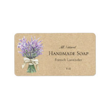 Rustieke Franse Lavendel Zeep Bar Product Label