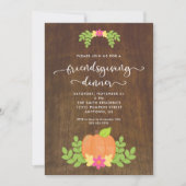 Rustieke Friendsgiving-diner Pompoen en Groene Tin Kaart (Voorkant)