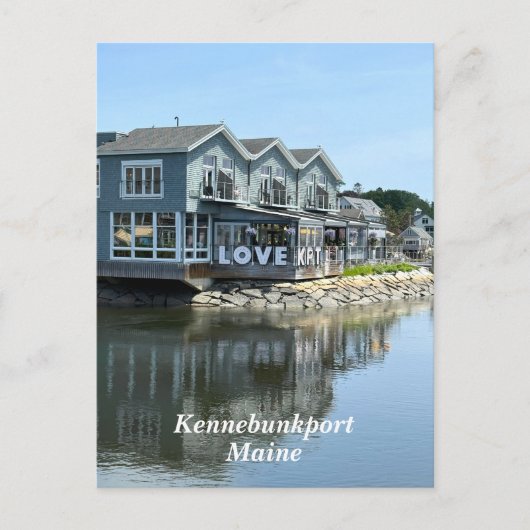 Rustieke gebouwen aan het water in Kennebunkport M Feestdagenkaart (Voorkant)