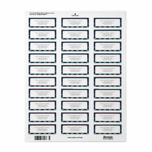 Rustieke gebreide stijl kerst terug adres etiket (Full Sheet)