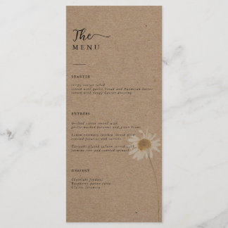 Rustieke gedroogde zonnebloem Kraft bruiloft Menu