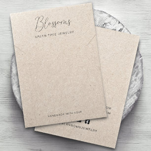 Rustieke Gedrukte Kraft Papier Sieraden Displaykaa Visitekaartje