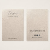 Rustieke Gedrukte Kraftpapier Ketting Display Kaar Visitekaartje (Voorkant /achterkant)