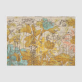  rustieke geel en blauw bloemen decoupage tissuepapier (Voorkant)