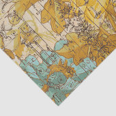  rustieke geel en blauw bloemen decoupage tissuepapier (Detail)