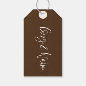 Rustieke  geëtste bloemenvogelvakantie cadeaulabel (Achterkant)