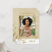 Rustieke Gefeliciteerd Gold Foliage Afstuderen Fot Kaart (Voorkant / Achterkant in situ)