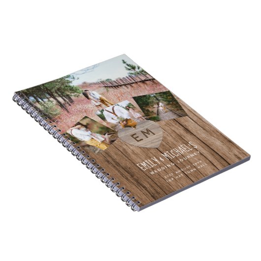 Rustieke Gegraveerde Hart Trouw Bruidscadeau FOTOS Notitieboek (Rechterzijde)