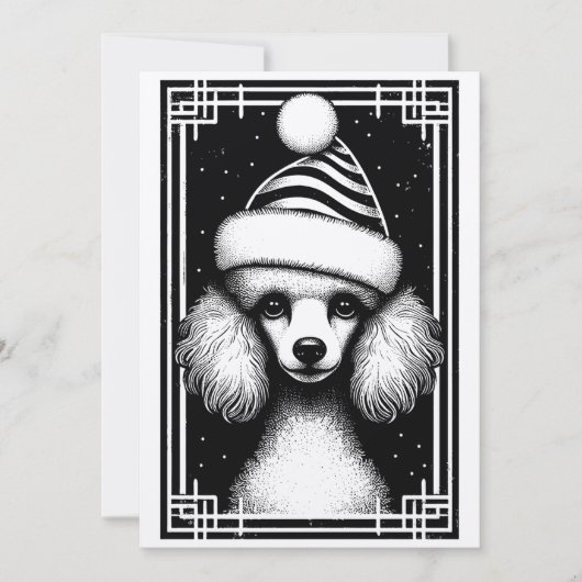  rustieke geïnspireerde poedel kerst Kaart (Voorkant)