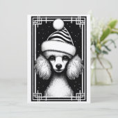  rustieke geïnspireerde poedel kerst Kaart (Staand voorkant)