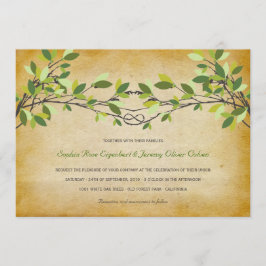  rustieke geknoopte liefdesboom zomer bruiloft kaart