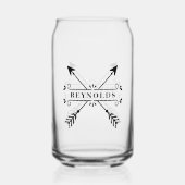 Rustieke gekruiste pijlen met naam ID615 Blikvorm Glas (Achterkant)