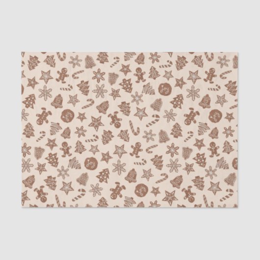 Rustieke gele kerstkoekjes patroon tissuepapier (Voorkant)