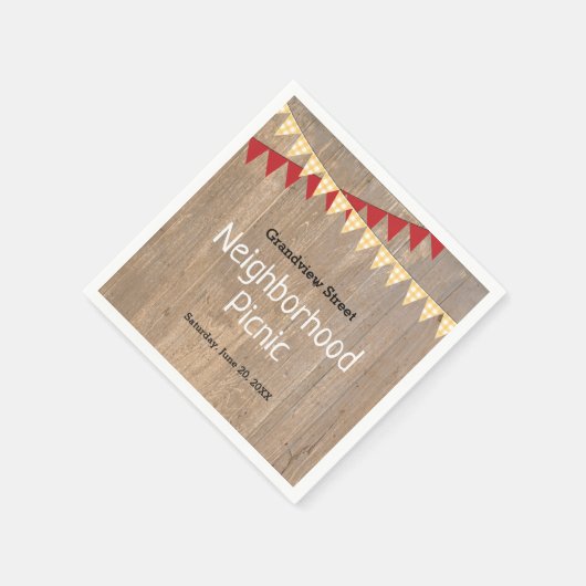 Rustieke Gele Plaid Buurt Picknick Servet (Hoek)