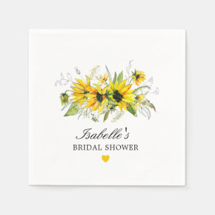 Rustieke Gele Zonnebloem Bruiloftsfeest Servet