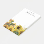 Rustieke gele zonnebloemen gepersonaliseerd post-it® notes (Schuin)