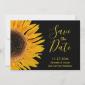 Rustieke Gele Zwarte Zonnebloem Save The Date (Voorkant)