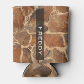 Rustieke geologie Stenen Muur Structuur met Naam Blikjeskoeler (Voorkant)