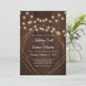 Rustieke geometrische bruiloft uitnodiging (Staand voorkant)