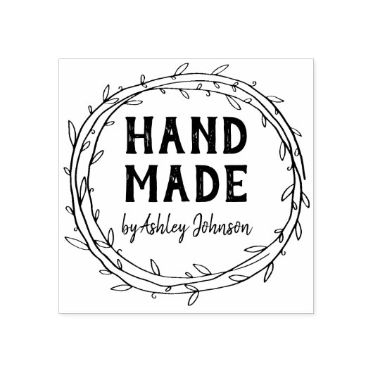Rustieke gepersonaliseerde hand gemaakt door rubberstempel (Afrduk)