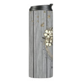 Rustieke gepersonaliseerde krans Floral Glitter br Thermosbeker (Gedraaid links)