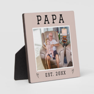 Rustieke gepersonaliseerde opa foto plaque fotoplaat