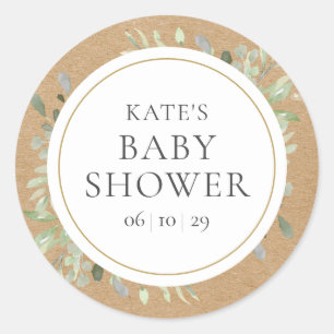 Rustieke Geslachtsneutrale Douche Waterverf Groene Ronde Sticker