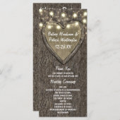 Rustieke gesneden eiken boom land bruiloft program programma (Voorkant / Achterkant)