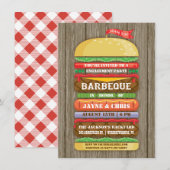 Rustieke Gestapelde Hamburger Verloving Feest BBQ Kaart (Voorkant / Achterkant)