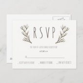 Rustieke geweien krans bruiloft RSVP briefkaarten (Voorkant / Achterkant)