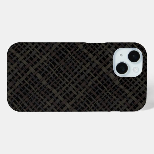 Rustieke Geweven Elegante Zwarte Burlap Case-Mate iPhone Case (Achterkant (horizontaal))