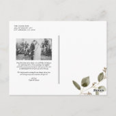 Rustieke gezaaide Eucalyptus Foto Trouw Dankjewel Briefkaart (Achterkant)