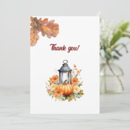 Rustieke & Gezellige Herfst bruiloft Flat Dank u C Bedankkaart