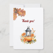 Rustieke & Gezellige Herfst bruiloft Flat Dank u C Bedankkaart (Voorkant)